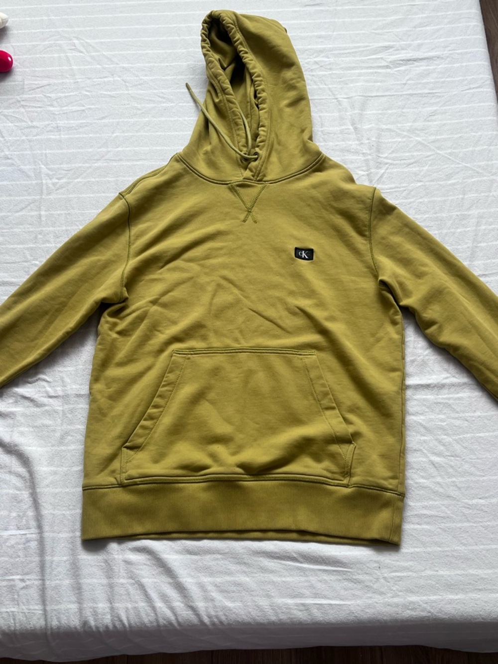 Calvin Klein Jeans Mustard Green Hooded Sweatshirt